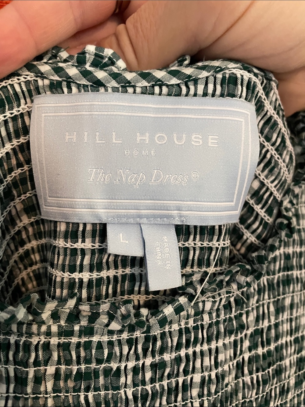 Hill House Green and White Gingham Puff-Sleeve Midi Dress - Picture 2 of 2